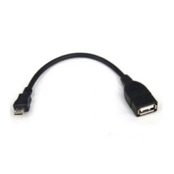 Cable USB 2.0 3GO C122- MicroUSB Macho - USB Hembra- 15cm- Negro