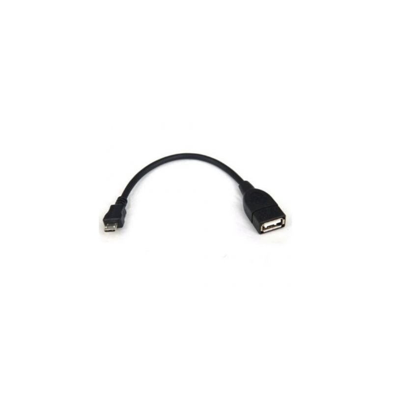 Cable USB 2.0 3GO C122- MicroUSB Macho - USB Hembra- 15cm- Negro