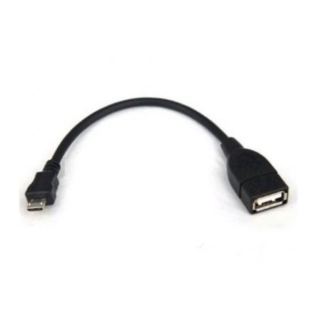 Cable USB 2.0 3GO C122- MicroUSB Macho - USB Hembra- 15cm- Negro