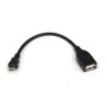 Cable USB 2.0 3GO C122- MicroUSB Macho - USB Hembra- 15cm- Negro