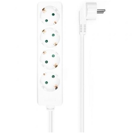 Regleta Aisens A154-0533- 4 Tomas de Corriente- Cable 1.4m- Blanco