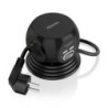 Regleta con Interruptor Aisens ASPS-2A2C05-BK- 3 Tomas de Corriente- 2 USB Tipo-C- 2 USB- Cable 1.4m- Negro