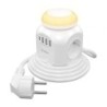 Regleta con Interruptor y Luz Nocturna Aisens ASPS-3A1CL01-W- 4 Tomas de Corriente- 1 USB Tipo-C- 3 USB- Cable 1.8m- Blanco