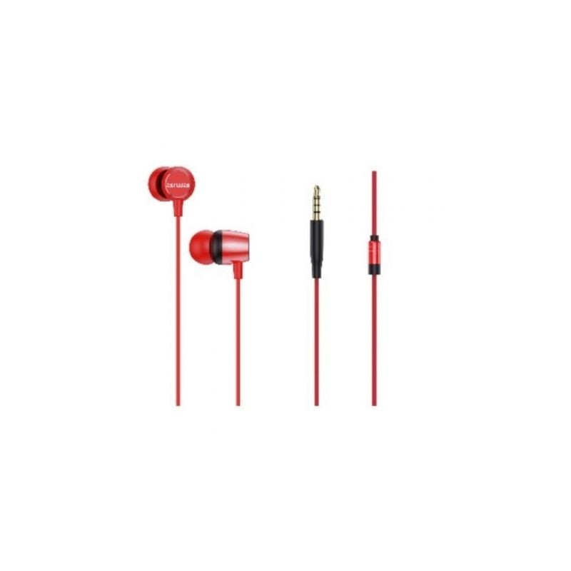 Auriculares Intrauditivos Aiwa ESTM-20RD- con Micrófono- Jack 3.5- Rojos