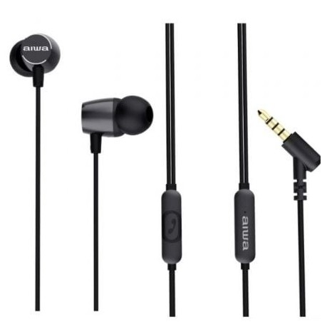 Auriculares Intrauditivos Aiwa ESTM-30BK- con Micrófono- Jack 3.5- Negros
