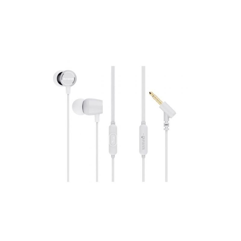 Auriculares Intrauditivos Aiwa ESTM-30WT- con Micrófono- Jack 3.5- Blancos