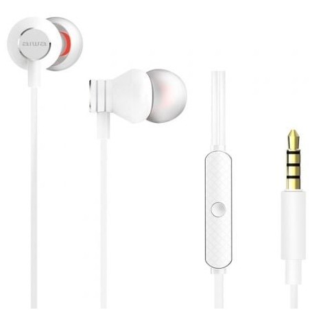 Auriculares Intrauditivos Aiwa ESTM-50WT- con Micrófono- Jack 3.5- Blancos