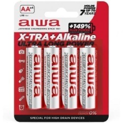 Pack de 4 Pilas AA Aiwa X-TRA+Alcaline LR6- 1.5V- Alcalinas