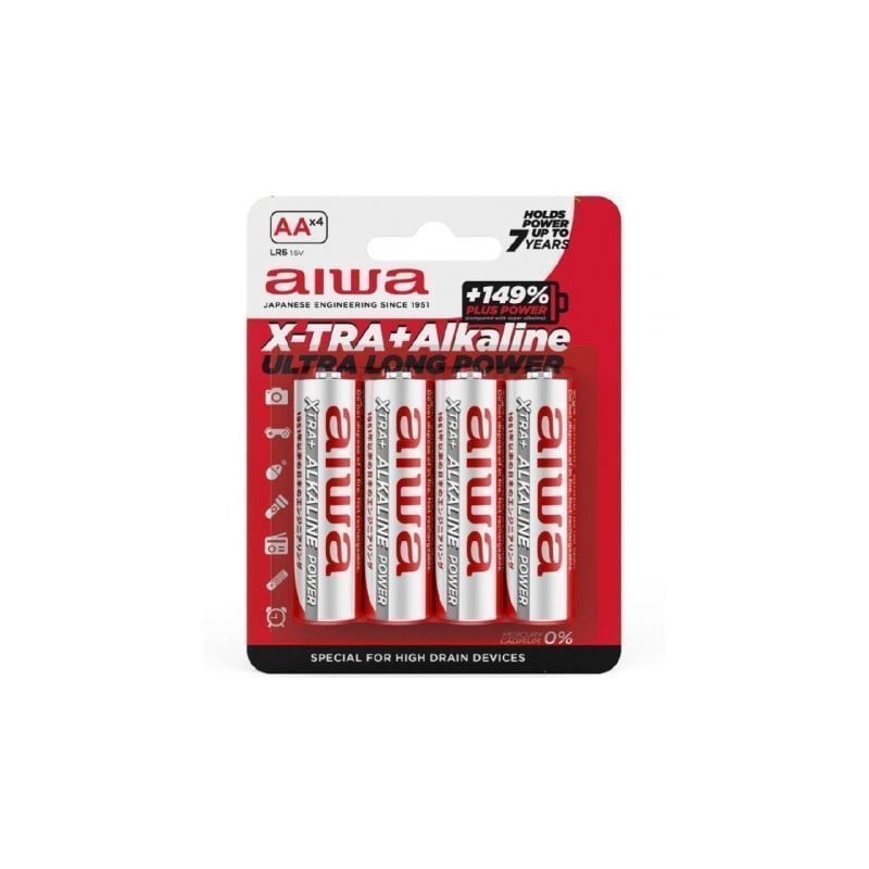 Pack de 4 Pilas AA Aiwa X-TRA+Alcaline LR6- 1.5V- Alcalinas