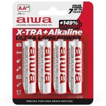 Pack de 4 Pilas AA Aiwa X-TRA+Alcaline LR6- 1.5V- Alcalinas