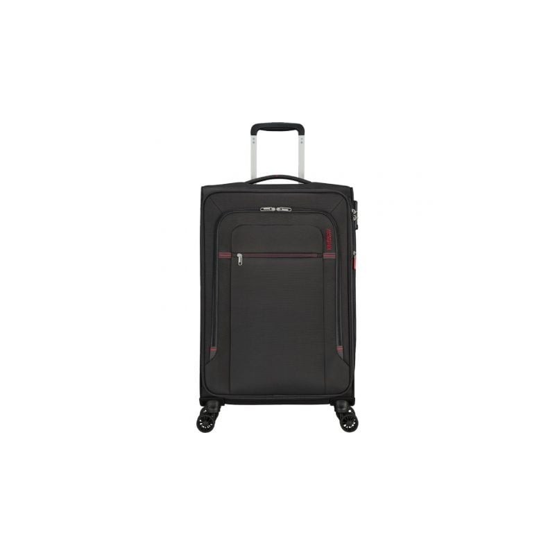 Maleta Mediana American Tourister Crosstrack Spinner Expansible 67cm- 67.5x42x27.5cm- 4 Ruedas- Gris y Rojo