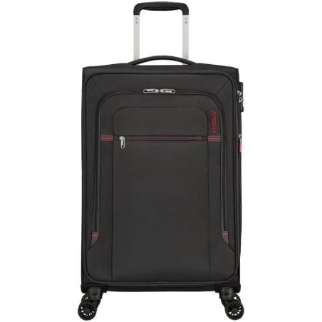 Maleta Mediana American Tourister Crosstrack Spinner Expansible 67cm- 67.5x42x27.5cm- 4 Ruedas- Gris y Rojo