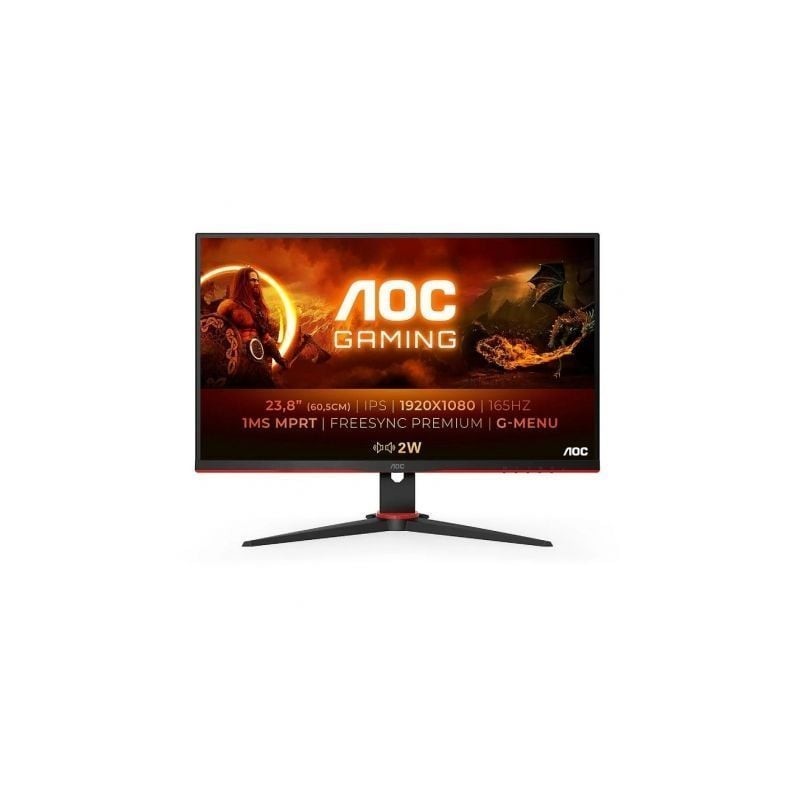 Monitor Gaming AOC 24G2SPAE-BK 23.8'- Full HD- 1ms- 165Hz- IPS- Multimedia- Negro