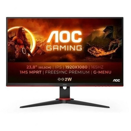 Monitor Gaming AOC 24G2SPAE-BK 23.8'- Full HD- 1ms- 165Hz- IPS- Multimedia- Negro