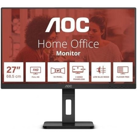 Monitor Profesional AOC 27E3QAF 27'- Full HD- Multimedia- Regulable en altura- Negro