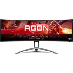 Monitor Gaming Ultrapanorámico Curvo AOC Agon AG493UCX2 48.8'- Dual QHD- 1ms- 165Hz- VA- Multimedia- Negro