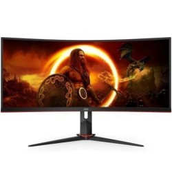 Monitor Gaming Ultrapanorámico Curvo AOC CU34G2X-BK  34'- WQHD- 1ms- 144Hz- VA- Negro y Rojo