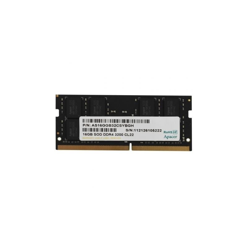 Memoria RAM Apacer ES.16G21.GSH 16GB- DDR4- 3200MHz- 1.2V- CL22- SODIMM