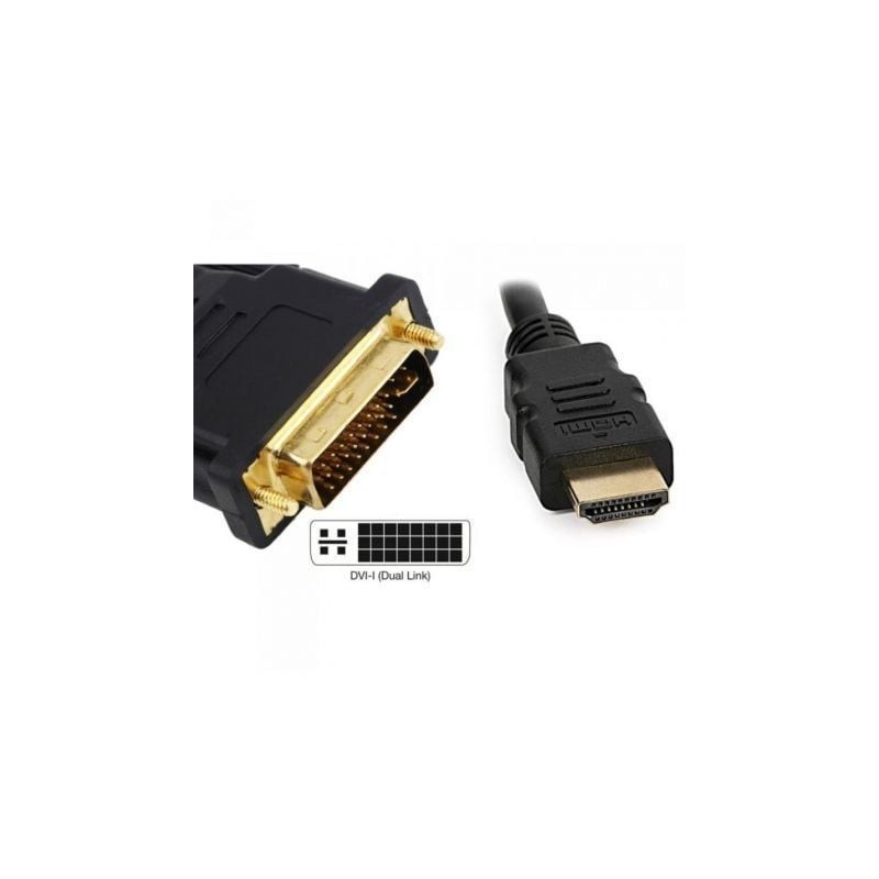 Cable HDMI 3GO CDVIHDMI- HDMI Macho - DVI Macho- 1.8m- Negro
