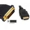 Cable HDMI 3GO CDVIHDMI- HDMI Macho - DVI Macho- 1.8m- Negro