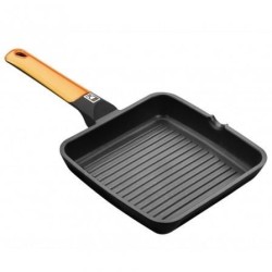 ASADOR GRILL EFFICIENT ORANGE RAYAS BRA A281428 - 28X28CM - ESPESOR 6MM - ALUMINIO FUNDIDO - TEFLÓN ANTIADHERENTE PLATINUM PL