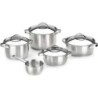 Pack Batería de Cocina Bra Ancora A399908- Cacerola Ø20cm- Cacerola Ø24cm- Cazo Ø14cm- Olla Ø20cm- Olla Ø24cm- Acero Inoxidab