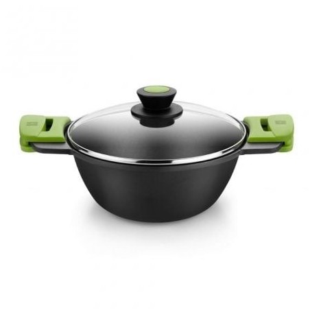 CACEROLA CÓNCAVA PRIOR BRA A402028 - Ø28CM - 4.2L - ESPESOR 5.5MM - ALUMINIO FUNDIDO - TEFLÓN ANTIADHERENTE - TAPA VIDRIO TEM