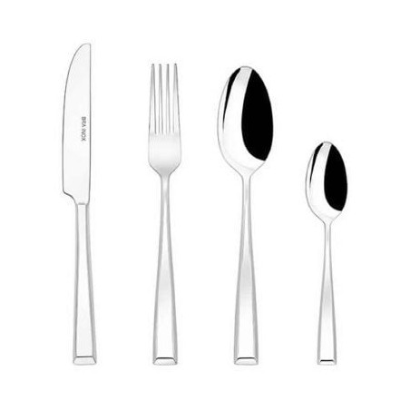 SET 24 PIEZAS CUBIERTOS BRA A046024 ETNA - ACERO INOX 18-10 - 6 CUCHARAS + 6 TENEDORES + 6 CUCHILLOS + 6 CUCHARILLAS