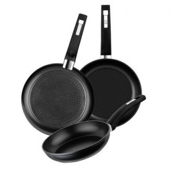 PACK 3 SARTENES BRA - Ø18-Ø20-Ø24 - FORMA REDONDA - ACERO INOXIDABLE 18-10 - INTERIOR CON TEFLÓN CLASSIC - VALIDAS PARA INDUC