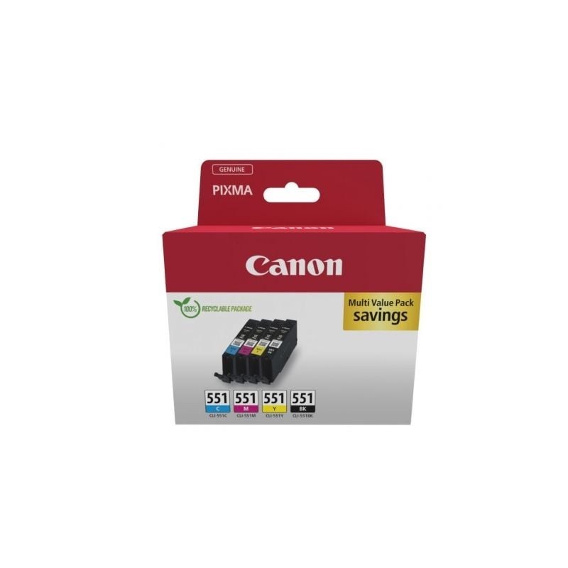 Cartucho de Tinta Original Canon CLI-551 Multipack- Cian- Magenta- Amarillo- Negro