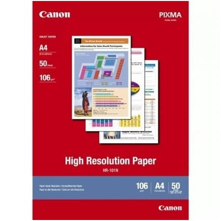 Papel para Impresora de Inyección de Tinta Canon HR-101N- 21 x 29.7cm- 106g- 50 Hojas