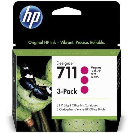 Cartucho de Tinta Original HP nº711 Multipack- 3x Magenta