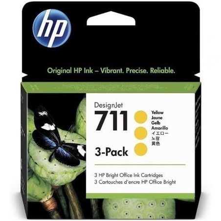 Cartucho de Tinta Original HP nº711 Multipack- 3x Amarillo