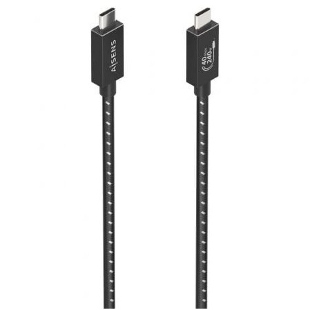 Cable USB 4.0 Tipo-C Aisens A156-0866- USB Tipo-C Macho - USB Tipo-C Macho- Hasta 240W- 40Gbps- 50cm- Gris