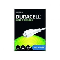 Cable USB 2.0 Duracell USB5023W- USB Macho - MicroUSB Macho- 2m- Blanco