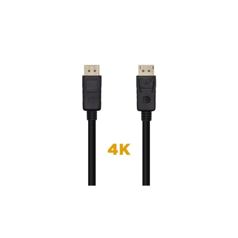 Cable DisplayPort 1.2 4K Aisens A124-0455- DisplayPort Macho - DisplayPort Macho- 1m- Negro