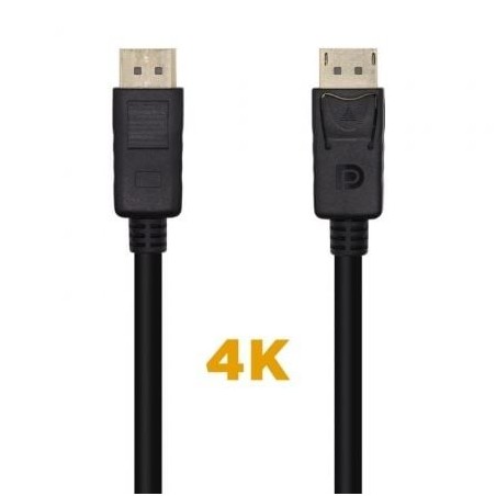 Cable DisplayPort 1.2 4K Aisens A124-0455- DisplayPort Macho - DisplayPort Macho- 1m- Negro