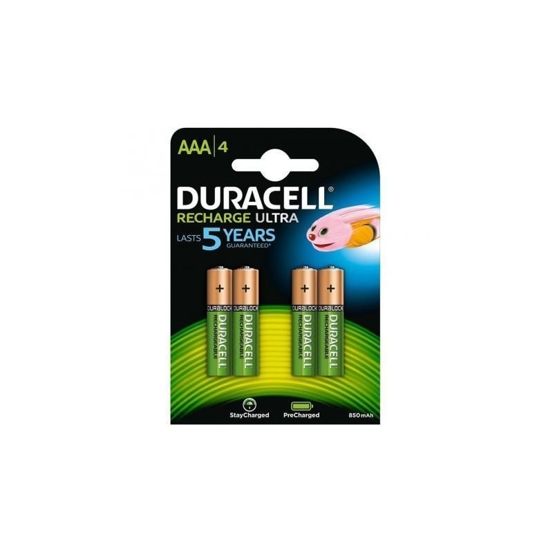 Pack de 4 Pilas AAA Duracell HR03-A- 1.2V- Recargables