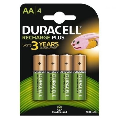 Pack de 4 Pilas AA Duracell HR6-B- 1.2V- Recargables