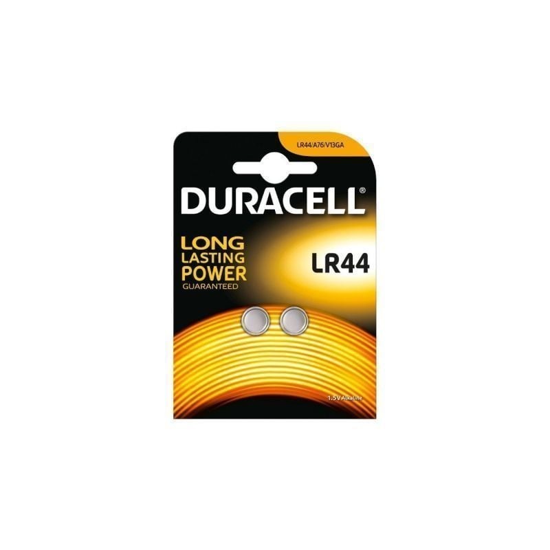 Pack de 2 Pilas de Botón Duracell LR44- 1.5V- Alcalinas