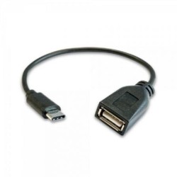 Cable USB 2.0 3GO C135- USB Tipo-C Macho - USB Hembra- 20cm- Negro