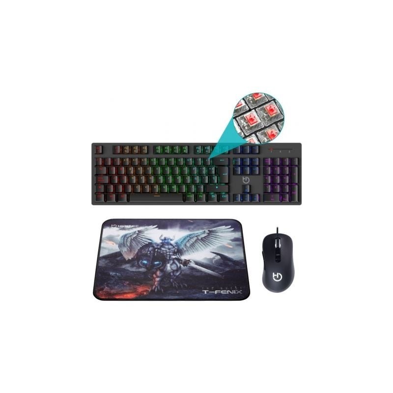 Pack Gaming Hiditec PAC010026- Teclado Mecánico+ Ratón + Alfombrilla