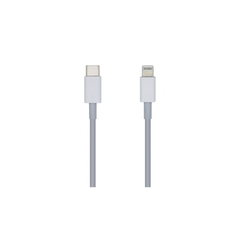 Cable USB 2.0 Tipo-C Lightning Aisens A102-0442- Lightning Macho - USB Tipo-C Macho- 1m- Blanco