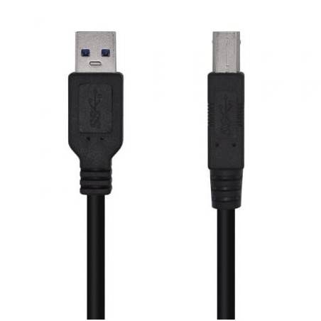 Cable USB 3.0 Impresora Aisens A105-0444- USB Tipo-B Macho - USB Macho- 2m- Negro