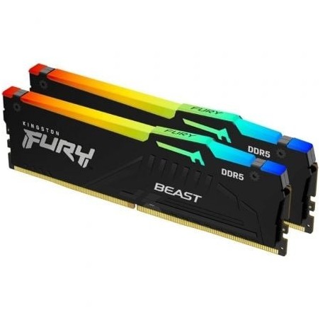 Memoria RAM Kingston FURY Beast RGB 2 x 16GB- DDR5- 6000MHz- 1.4V- CL30- DIMM