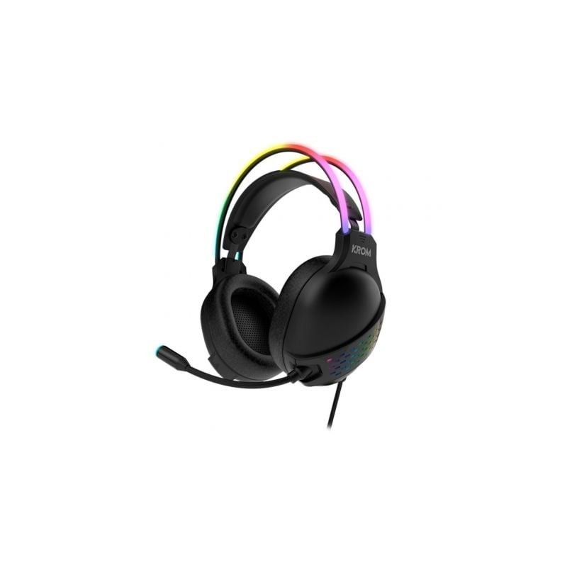Auriculares Gaming con Micrófono Krom Klaim- Jack 3.5- USB 2.0- Negros