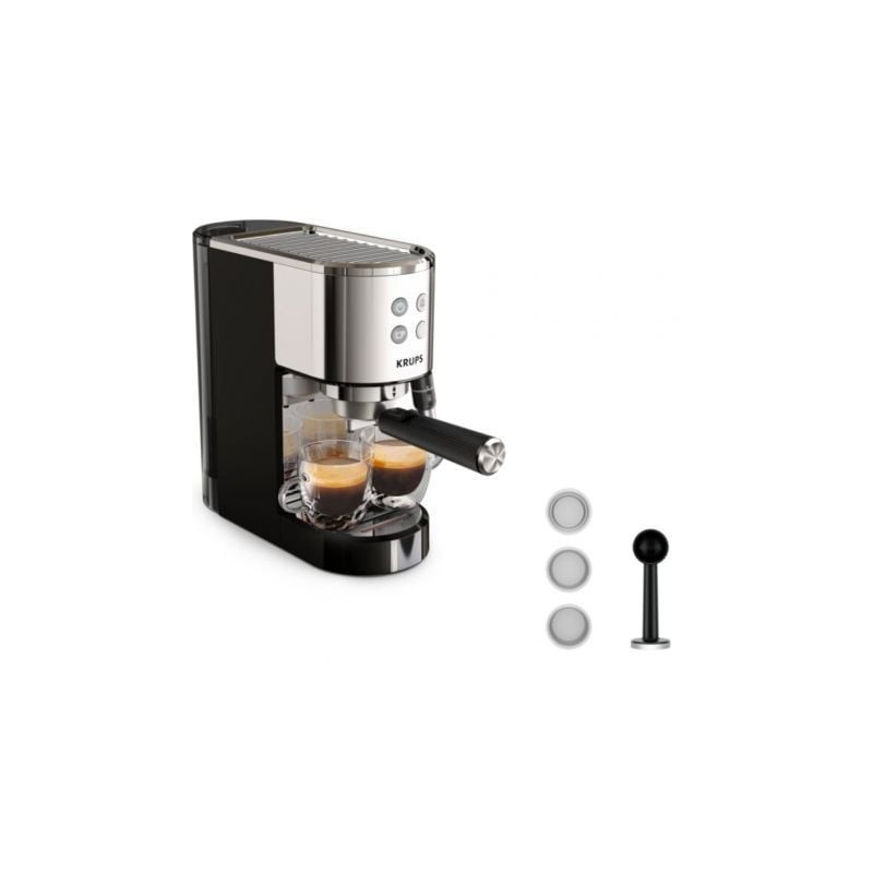 Cafetera Expreso Krups Virtuoso- 1400W- 15 Bares- Plata