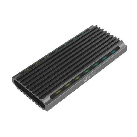 Caja Externa para Disco SSD M.2 SATA-NVMe Aisens ASM2-RGB011GR- USB 3.2 Gen2- Sin Tornillos