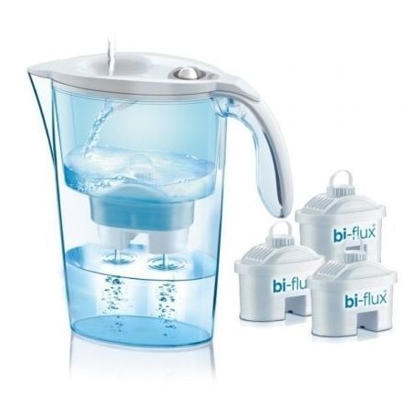 Pack Jarra Filtrante Laica Stream Line- 2.3L- Blanca- Jarra + 3 Filtros BI-FLUX