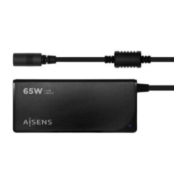 Cargador de Portátil Aisens ASLC-65WAUTO-BK- 65W- Automático- 9 Conectores- Voltaje 18.5-20V- 1 USB QC3.0